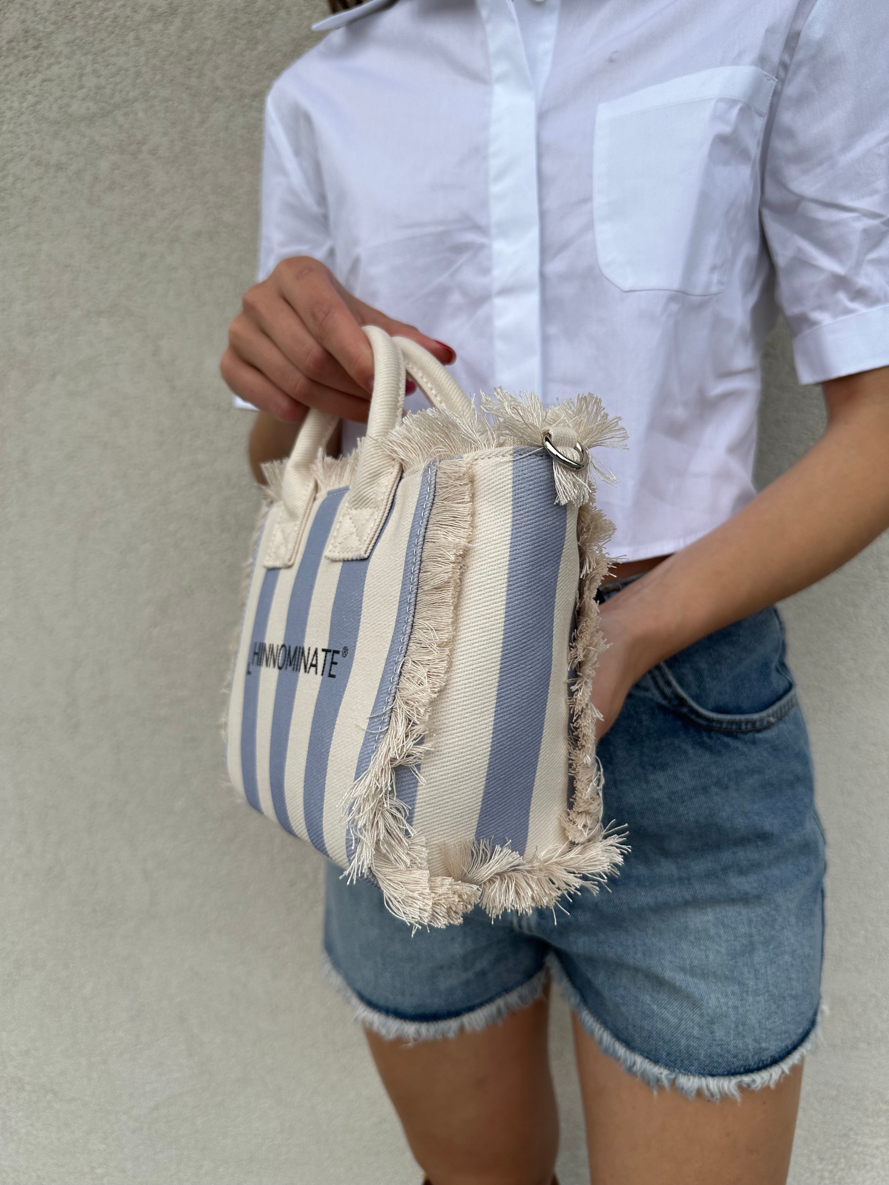 Borsa mini riga azzurra - HINNOMINATE