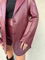 Giacca over ecopelle BORDEAUX - SILENCE LIMITED