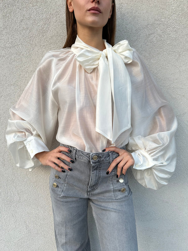 Camicia fiocco BIANCA - VICOLO