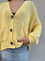 Cardigan cotone GIALLO - VICOLO