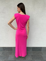 Abito scollo intrecciato FUCSIA - VICOLO