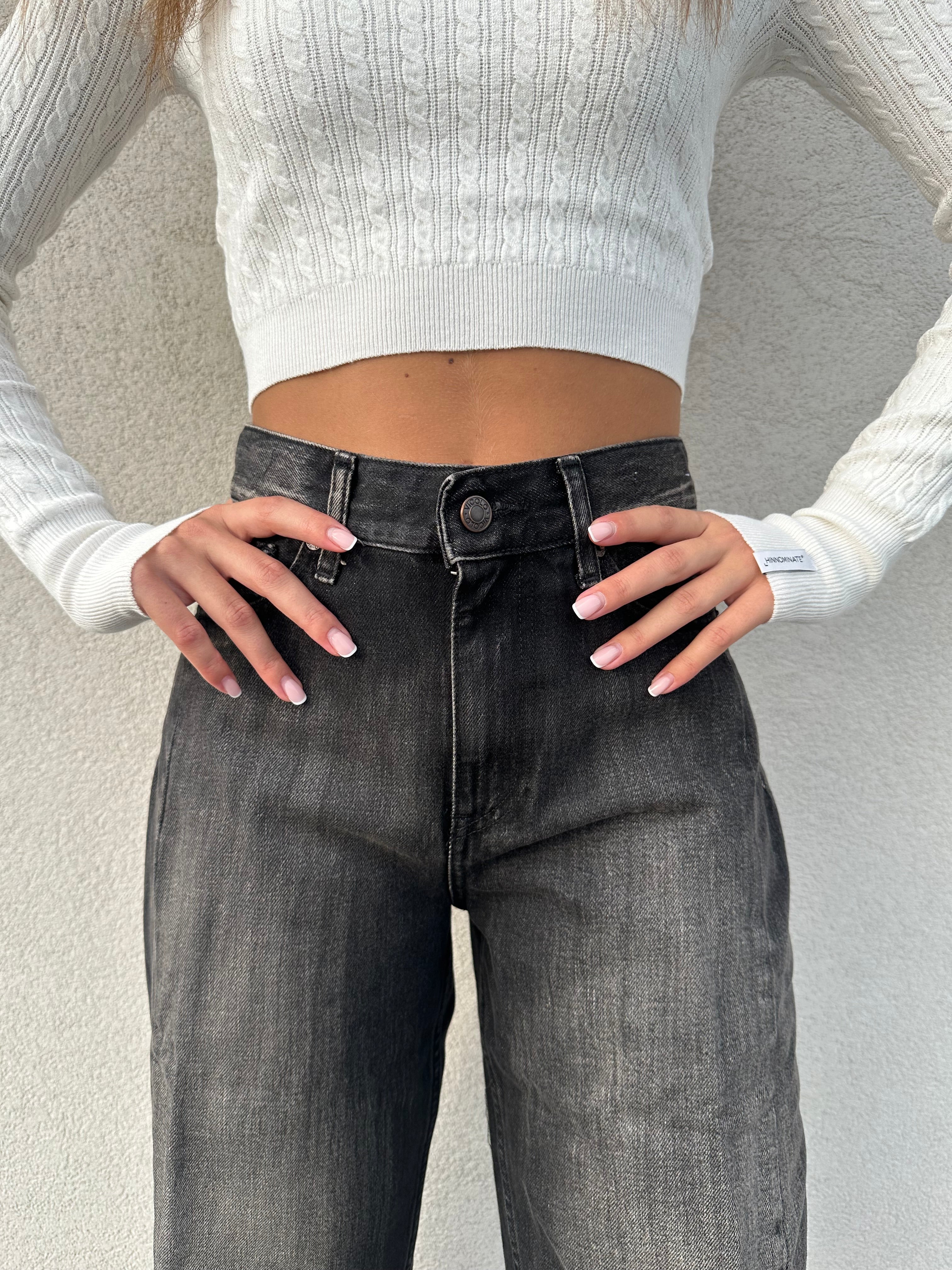 Jeans barrel CHIARA black - VICOLO