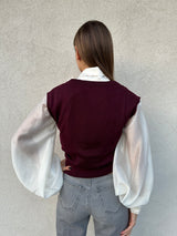 Gilet lana BORDEAUX - PATRIZIA PEPE