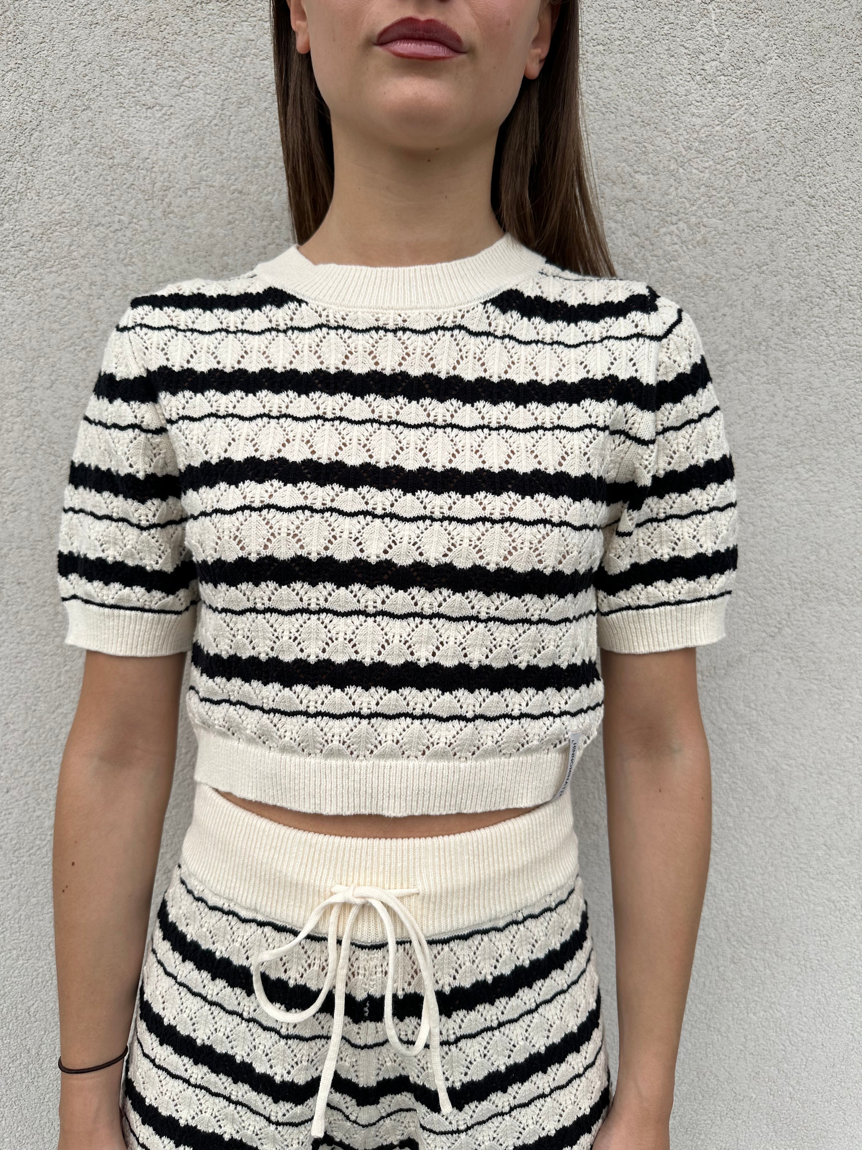 Maglia crop traforata - HINNOMINATE