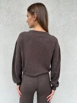 Maglia paillettes CIOCCOLATO - HINNOMINATE