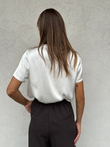 T-shirt lucida V panna - VICOLO