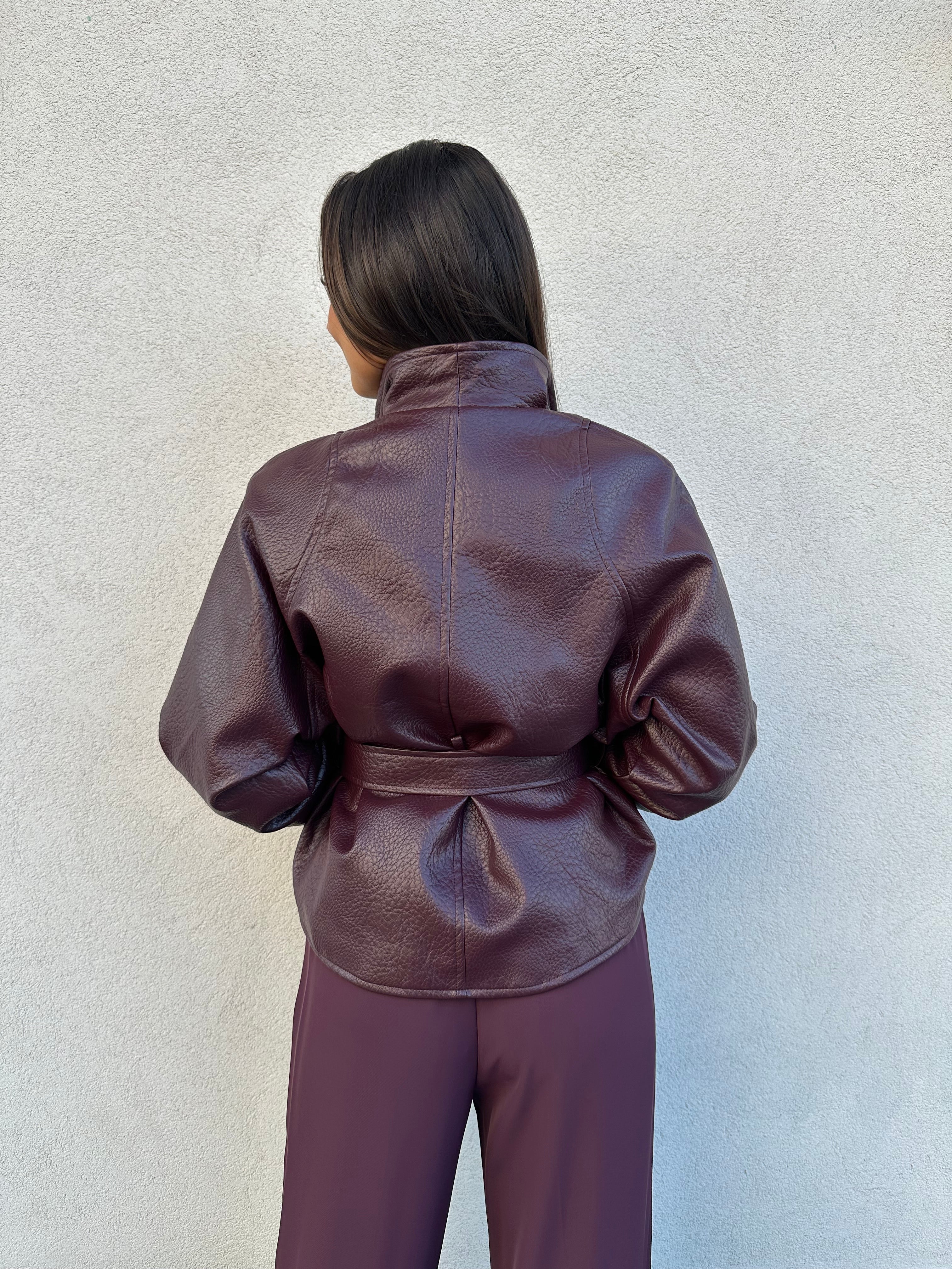 Giacca ecopelle BURGUNDY - ANNAROCK