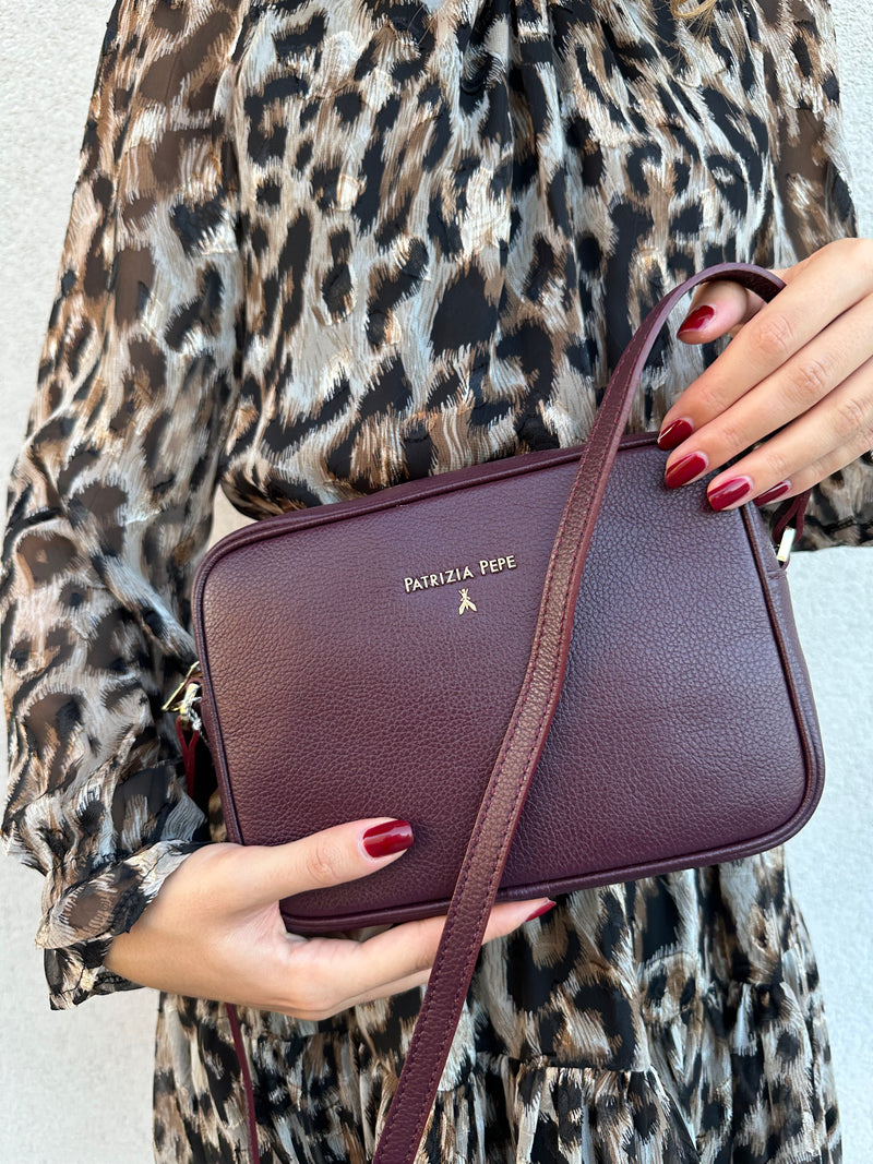 Borsa tracolla basic BORDEAUX - PATRIZIA PEPE