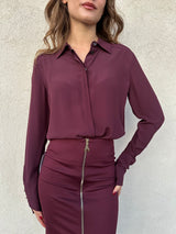 Camicia polsi fly BORDEAUX - PATRIZIA PEPE