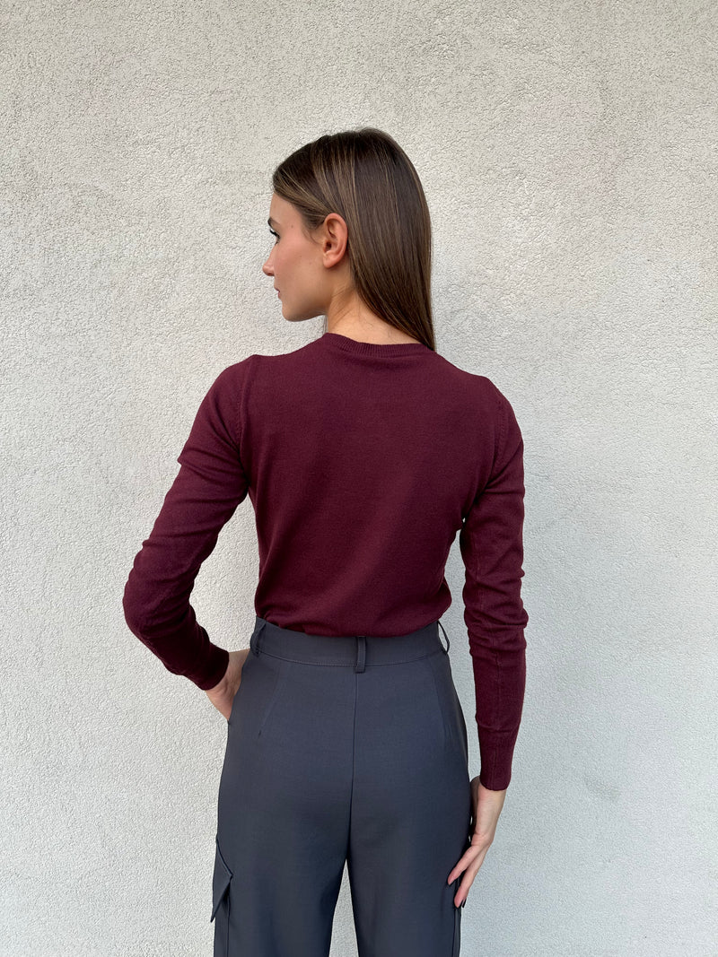 Girocollo basic BORDEAUX - VICOLO