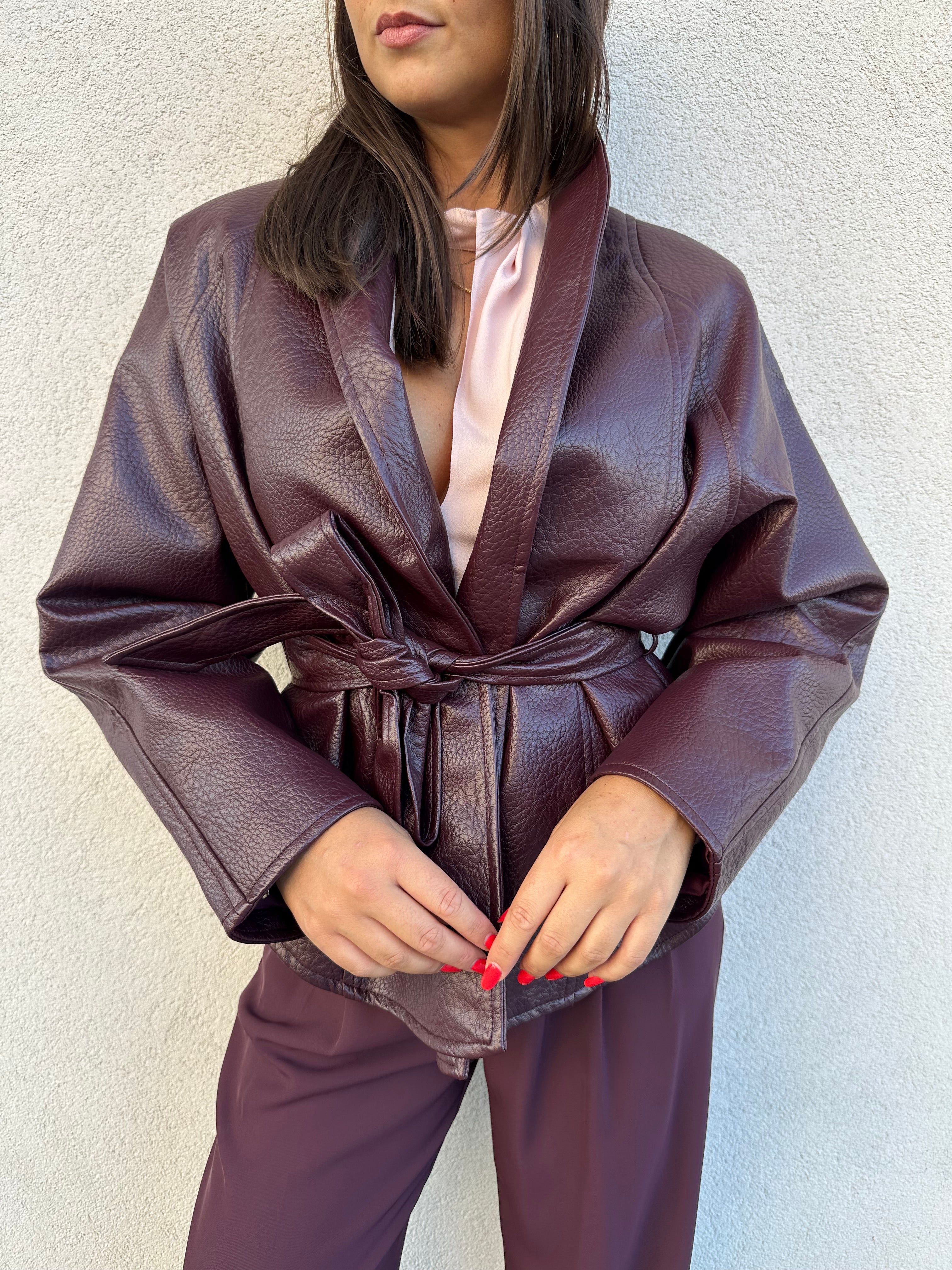 Giacca ecopelle BURGUNDY - ANNAROCK