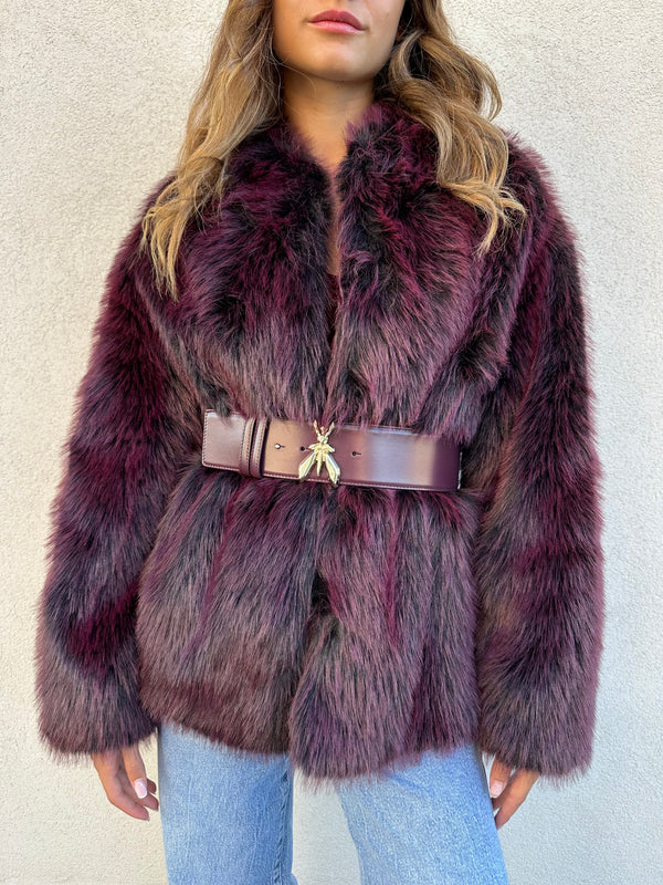 Ecopelliccia fluffy BORDEAUX - PATRIZIA PEPE