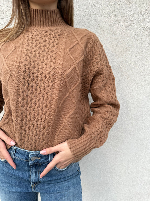 Maglione trecce BISCOTTO - VICOLO