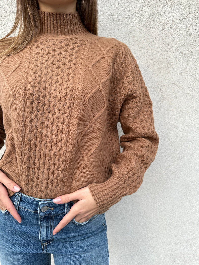 Maglione trecce BISCOTTO - VICOLO