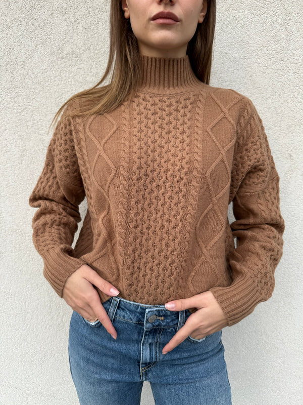 Maglione trecce BISCOTTO - VICOLO