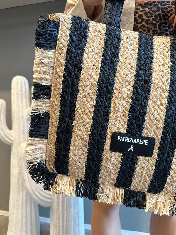 Borsa in rafia bicolore - PATRIZIA PEPE