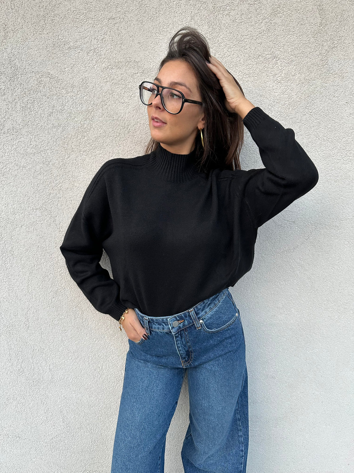 Maglione scatoletta NERO - VICOLO