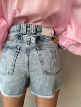 Shorts in denim slavato - PATRIZIA PEPE