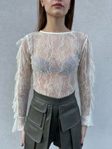 Maglia in pizzo BURRO - VICOLO