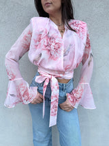 Camicia PEONY fiore rosa - SILENCE LIMITED