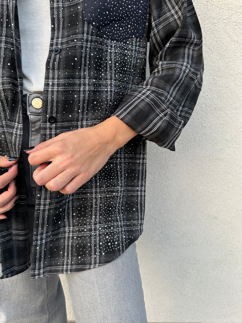 Camicia check strass - CORSARO