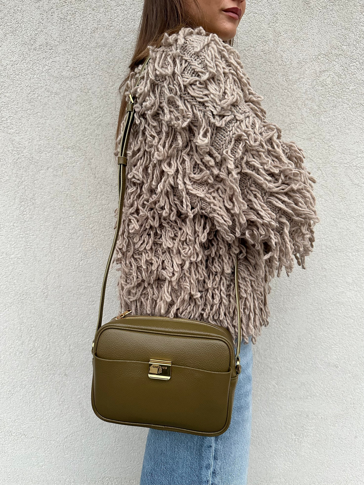 Borsa tracolla basic OLIVA - PATRIZIA PEPE