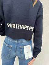 Maglione crop BLU - PATRIZIA PEPE