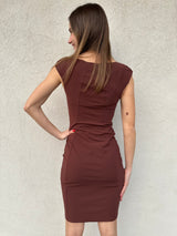 Abito taglio laser CIOCCOLATO - PATRIZIA PEPE