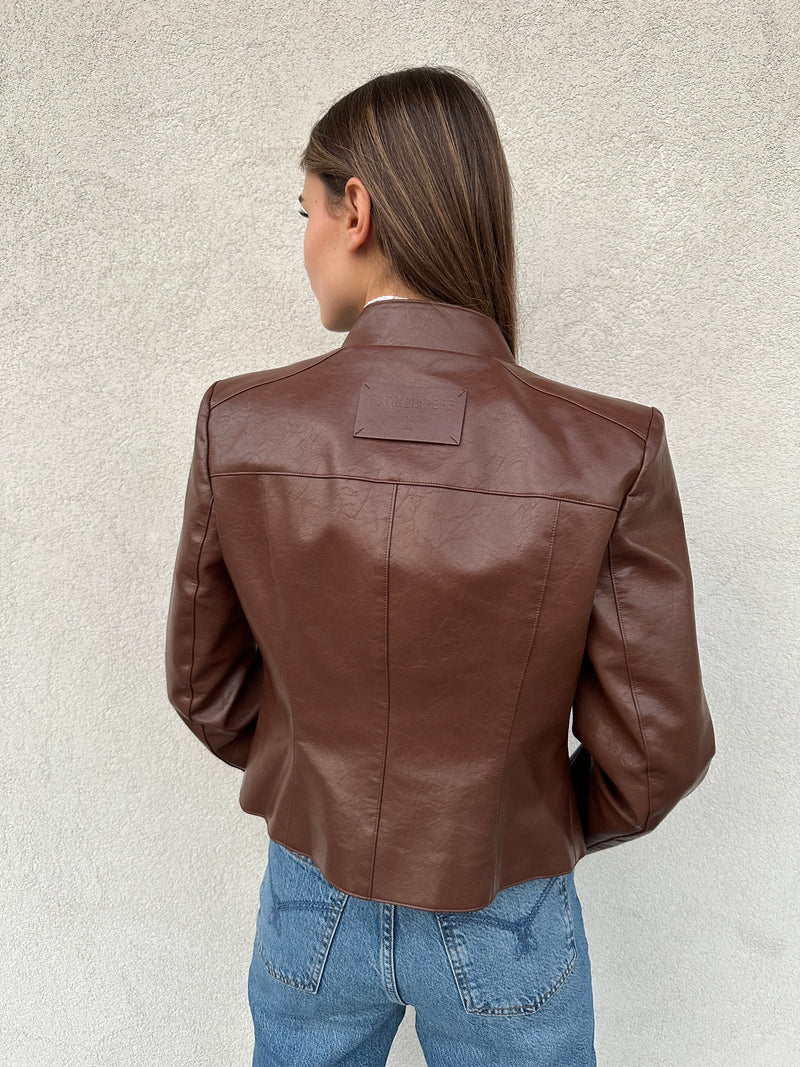 Giubbino ecopelle COGNAC - PATRIZIA PEPE