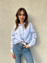 Camicia strass azzurra - VICOLO