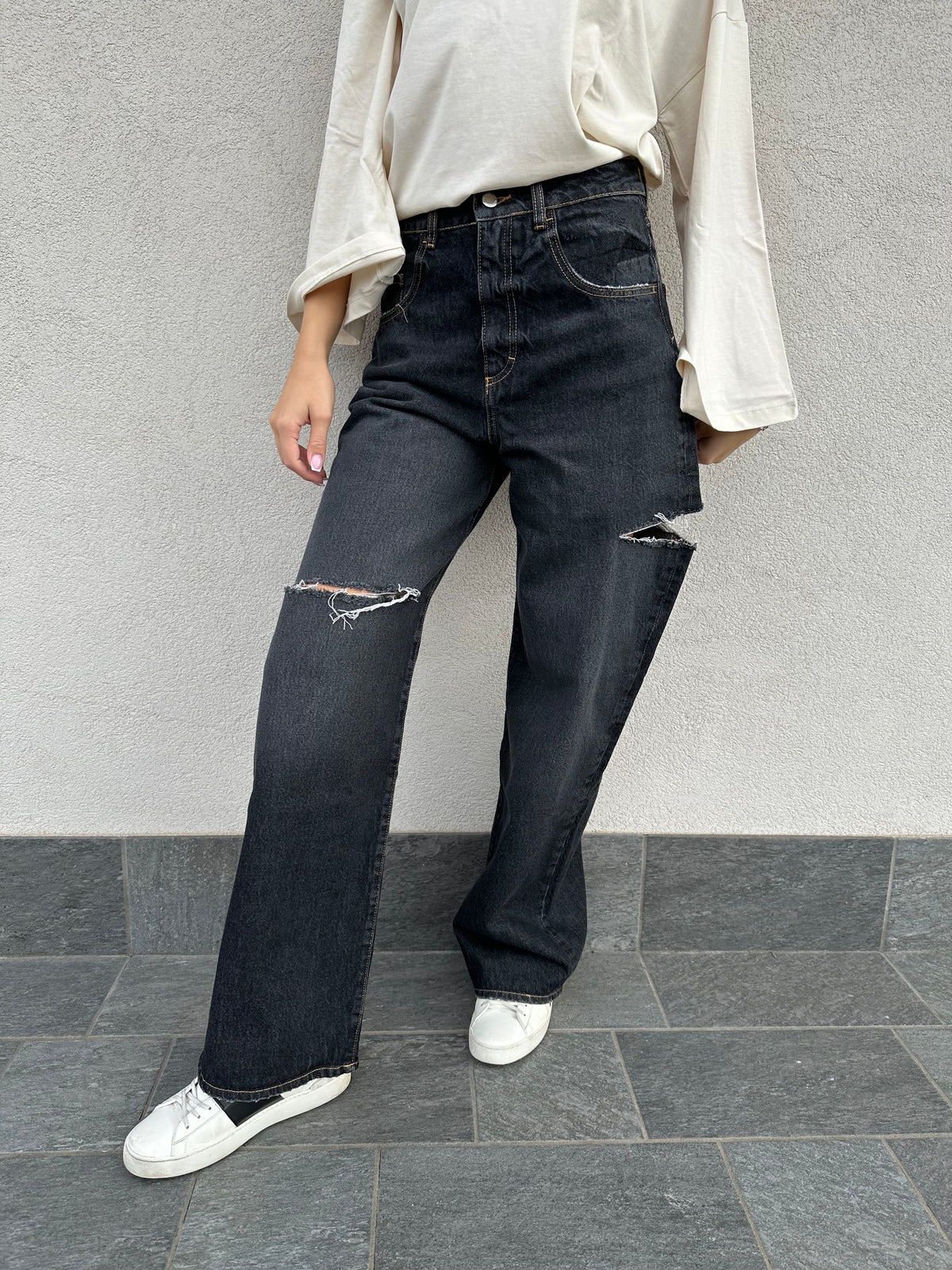 Jeans POPPY tagli Noir - ICON DENIM