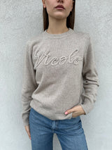 Maglioncino logo BEIGE - VICOLO