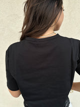 T-shirt crop pizzo NERA - PATRIZIA PEPE