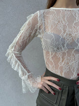 Maglia in pizzo BURRO - VICOLO