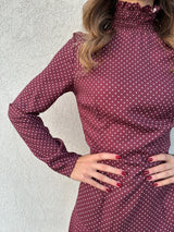 Abito ASTRID pois bordeaux - MAR DE MARGARITAS