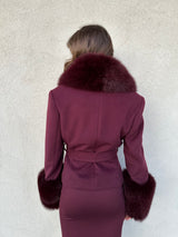 Cappotto con pelo BORDEAUX - YES LONDON