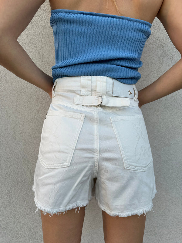 Shorts in denim bianco - PATRIZIA PEPE