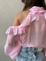 Camicia spalle scoperte ROSA - VICOLO