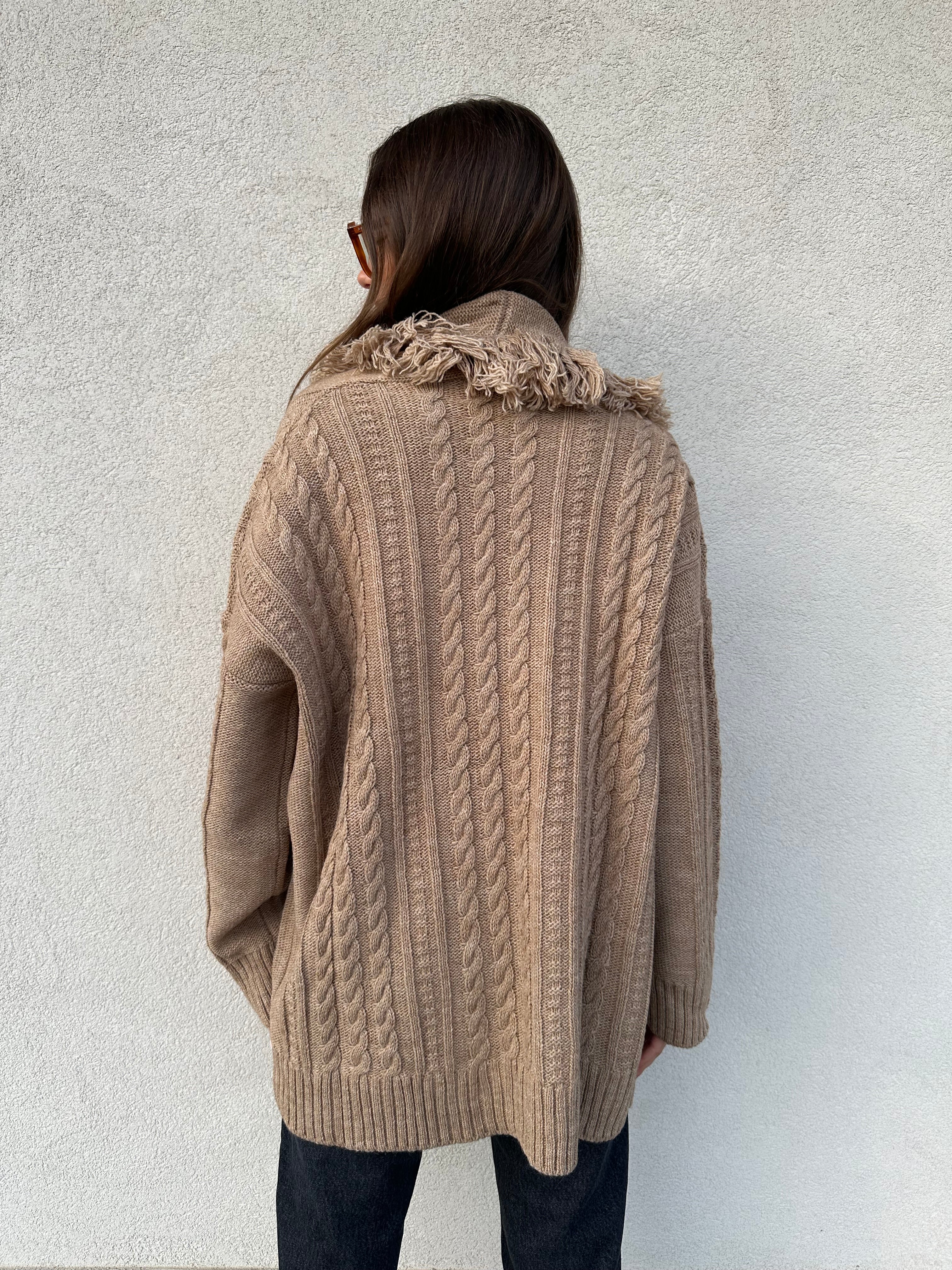 Cardigan trecce CARAMEL - KONTATTO