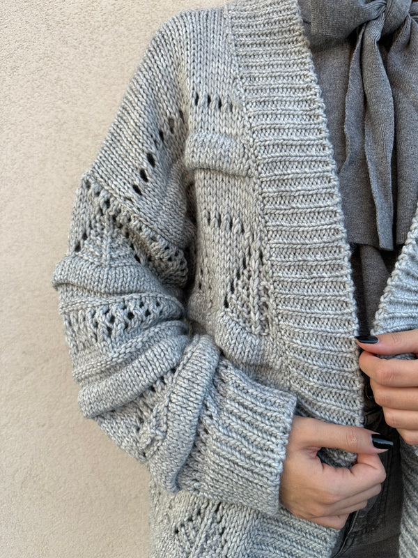 Cardigan traforato GRIGIO - VICOLO
