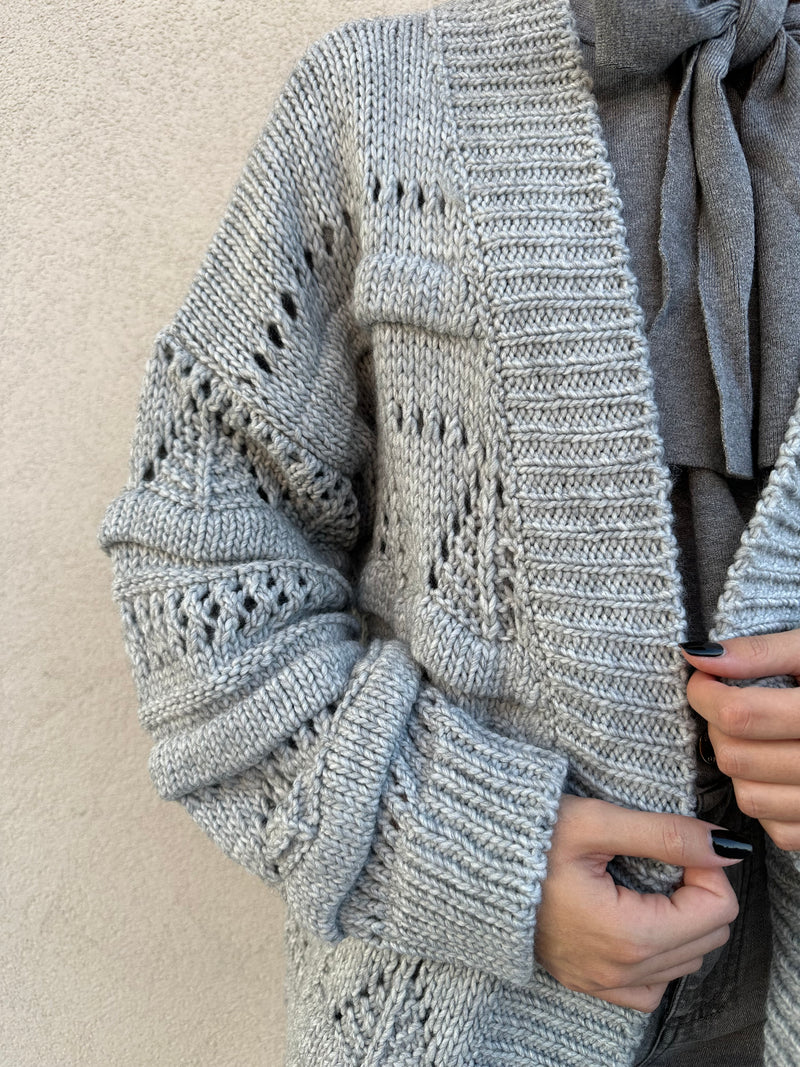 Cardigan traforato GRIGIO - VICOLO