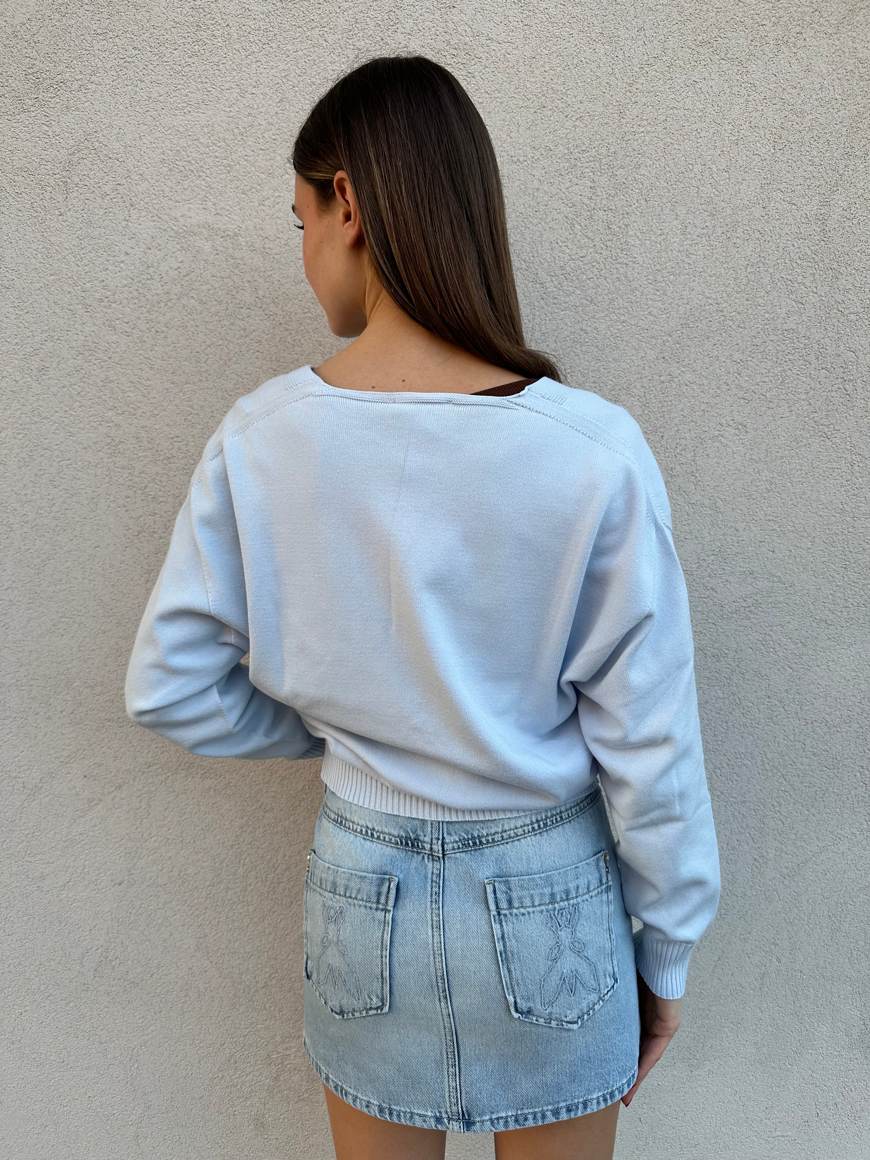 Cardigan stellina AZZURRO - VICOLO