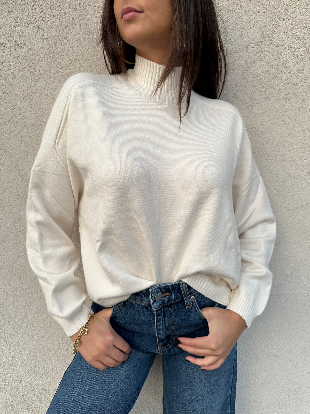 Maglione scatoletta PANNA - VICOLO