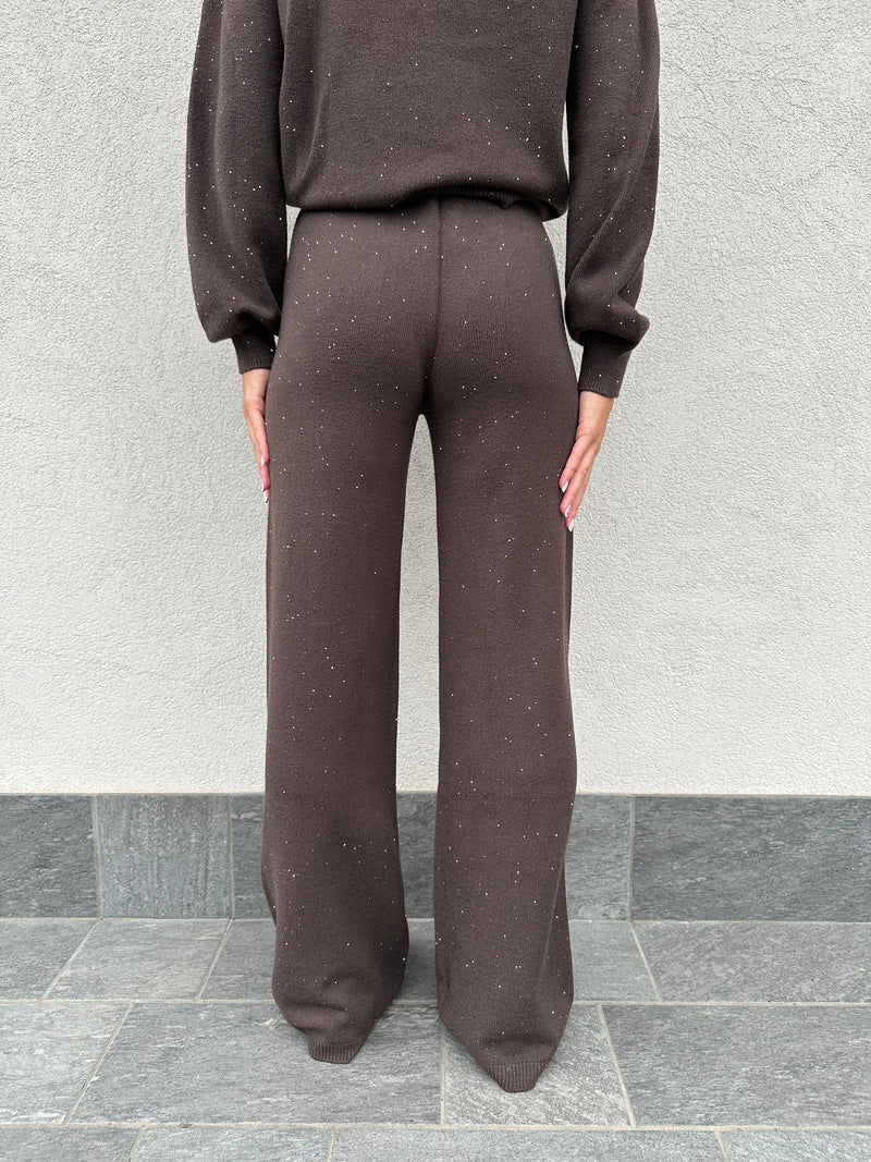 Pantalone paillettes CIOCCOLATO - HINNOMINATE
